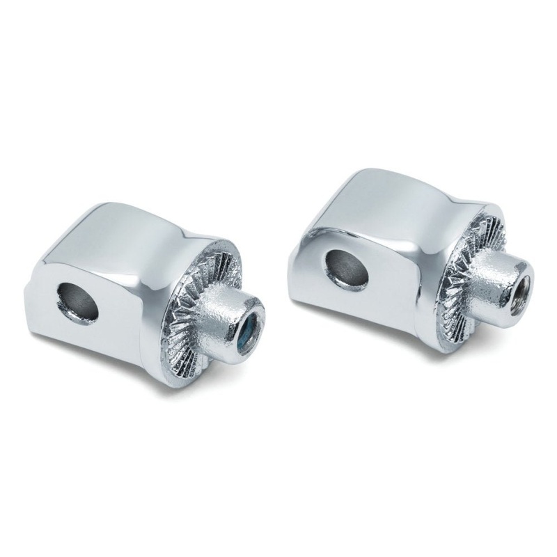 Rear Splined Footpeg Mounts - Chrome. Fits Softail 2018up, Pan America 2021up & Sportster S 2021up