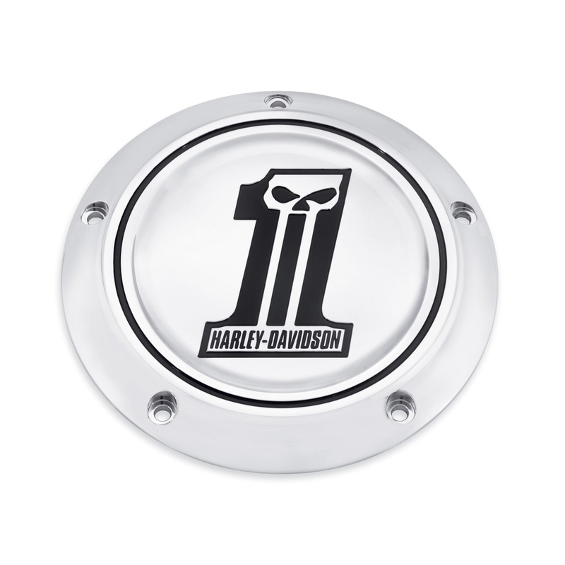 Harley Davidson 25700435 Number One Skull Derby Cover KIT-CLUTCH CVR,CHRM,NUMBER 1 S