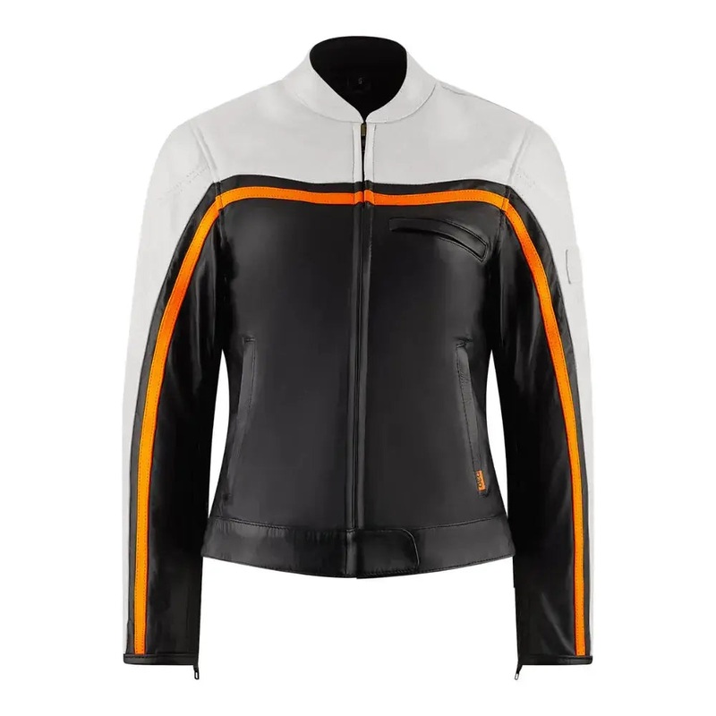 MotoGirl Hayley Ladies Leather Jacket White