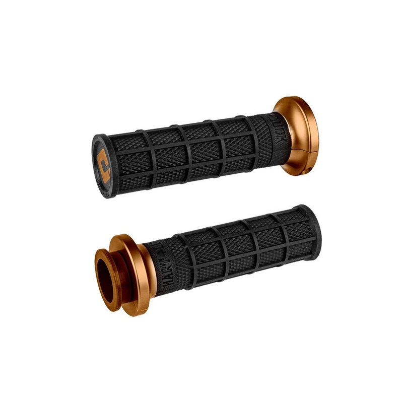 Hart-Luck Full Waffle Lock-On Handgrips - Bronze. Fits Indian Touring 2018up.