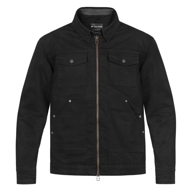 Silk Road Utility Textile Jacket Charcoal Black