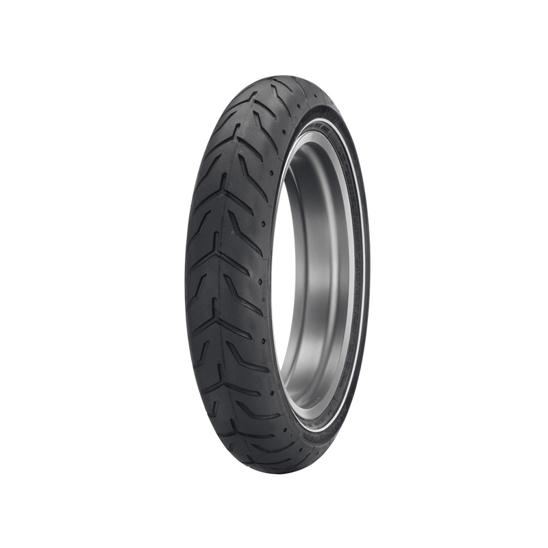 Harley Davidson 43115-09A Dunlop Tire Series - D408F 130/80B17 Slim Whitewall - 17 in. Front TIRE,FR,130/80B17,NWW,CO-BRAND