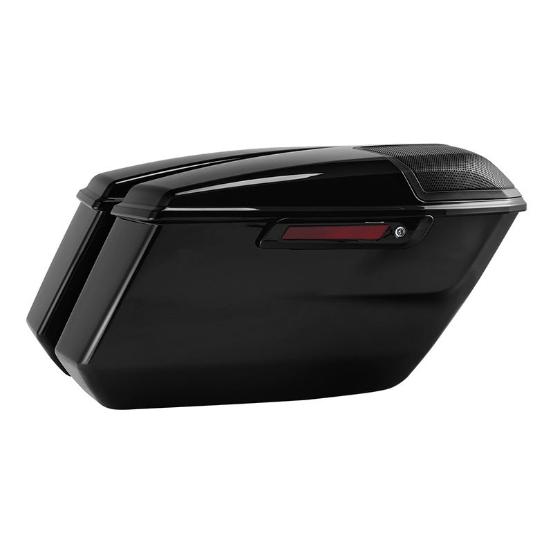 HR3 Vivid Black Pinstripe Regular Saddlebags with 6*9" Speaker Cutouts for 2024 HD Touring