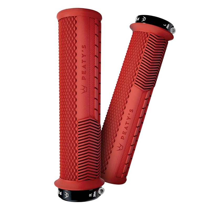 Peaty's Race Control Knurl Thick Lock-On Grips - Red