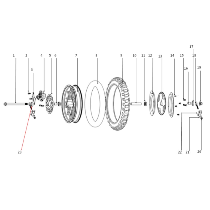 Rear Wheel Spacer Left - 500W Dirt Bike