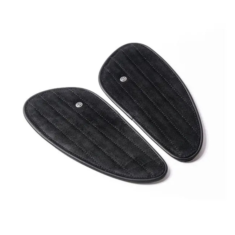 Trip Machine Universal Classic Leather Tank Pad Set Black Suede
