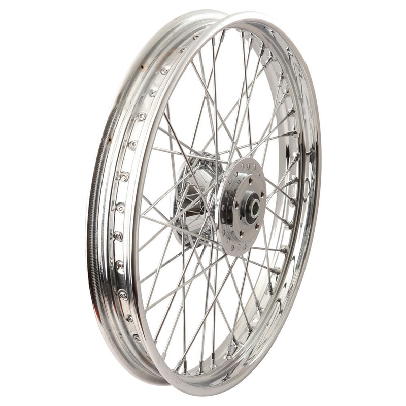 21" x 2.15" Harley Chrome Spoke Wheel - FX / Dyna / Sportster 1984-1999