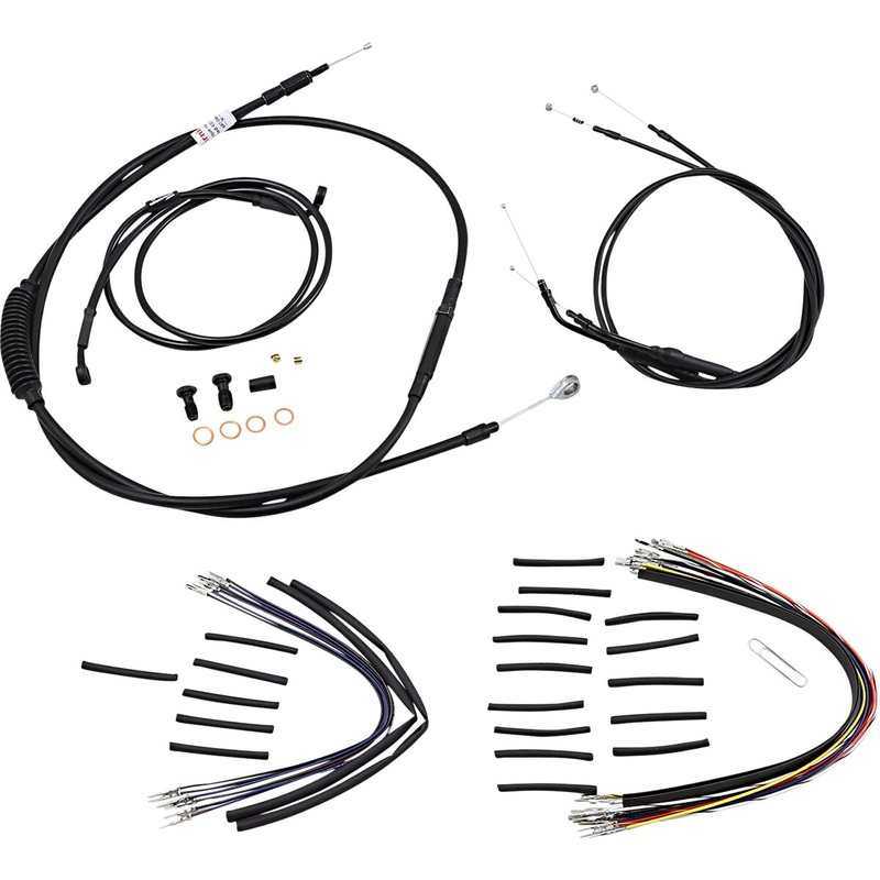 Cable Kits for 14" T-Bars, Black - Dyna (non-ABS)