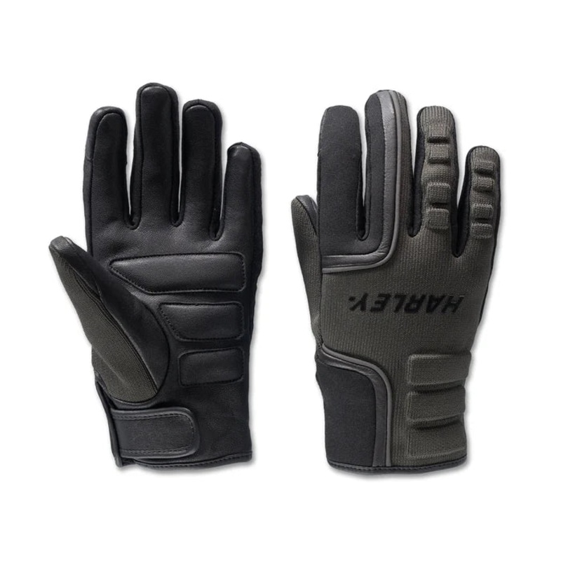 Genuine Harley-Davidson Women's H-D Waterproof Dyna Knit Mixed Media Gloves -Olive & blk 98207-24VW      Harley Black