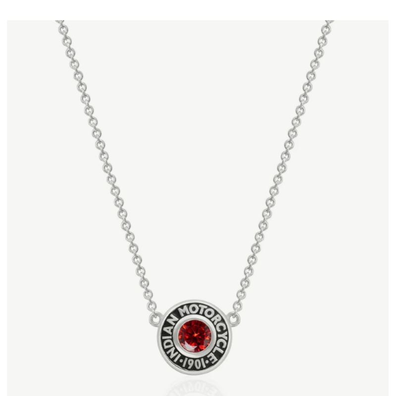 Rivet & Red Stone Necklace