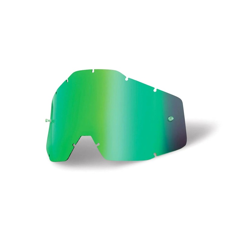 100% Accuri / Racecraft / Strata Anti-Fog Replacement Lens Green Mirror